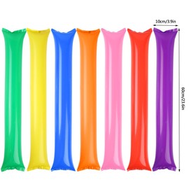 Cakmecwy 140 Pcs Thunder Sticks, Thicken Cheering Team Spirit Boom Sticks, Plastic Cheering Sticks Inflatable Thunder Sticks, Sporting Cheers Basketball Football Events Dance Party Purple