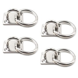 Square Ceiling Wall Mount Hook Heavy Duty Anchor with Ring 304 Stainless Steel 5mm 3/16", Great for Yoga Swings Hammocks, Boat Rigging, Marine Deck Hardware and Suspension Training Straps