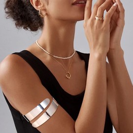 925 Sterling Silver Chunky Bracelets for Women, Open Arm Cuff Charm Wide Bracelet Adjustable Trendy Statement Thick Wrist Cuff Wrap Bangles for Women Jewelry for Women Gifts