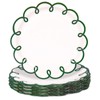 30Pcs Green Scalloped Paper Plates, Wavy Edge, 9 Inch
