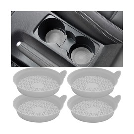 Mandark Car Cup Holder Coasters, Non-Slip Silicone Vehicle Insulation Drink Mat, Waterproof Sift-Proof Spill Recessed Automotive Interior Cup Insert Pad Accessories, Universal Fit (Gray)