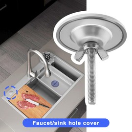eMagTech Sink Hole Cover Faucet Hole Cover Stainless Steel M6 Kitchen Sink Tap Hole Cover Accessories for Home Kitchen Bathroom Hole Size 11-45mm Silver