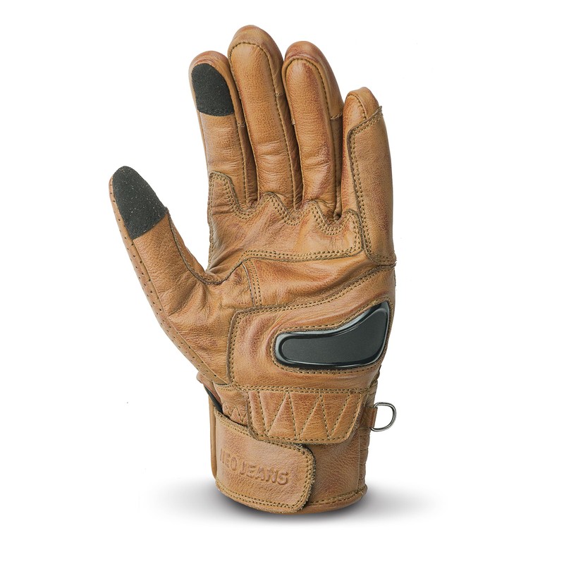 Neo Jeans Leather Motorcycle Gloves for Men with Light Tricot