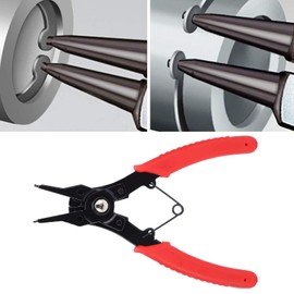 High Carbon Steel Pliers, 4 in 1 Clamping Ring Pliers, 150mm/5.9" Multifunction Hand Piler Tools with 3 Replacement Clamping Heads for Ring Remover Holder (Red)