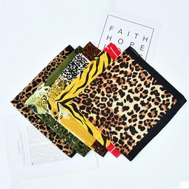 WAYUTO Animal Print Bandana Leopard Print Tiger Stripe Orange Green Hip Hop Bandana Square Cotton Hippy Men Women 5 Pack