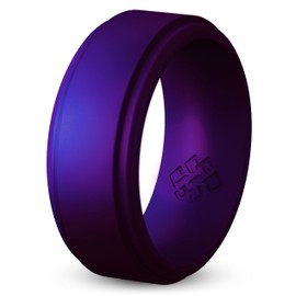 Knot Theory Cosmic Purple Silicone Ring for Men - Sophisticated and Durable, Size 10, Step Edge Breathable Comfort Fit 8mm Bandwidth