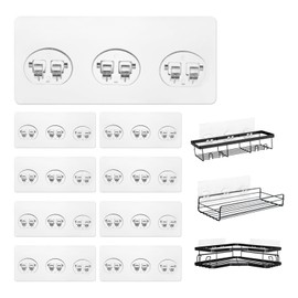 KaiwayInno 8 Pack Shower Caddy Adhesive Replacement, Strong Shower Shelf Adhesive Hooks for Corner Shelf Basket, Bathroom Rack, Kitchen Rack and Soap Holder