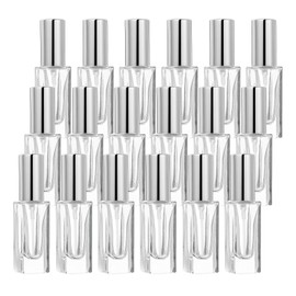 uxcell 5ml Glass Mini Perfume Bottles, 20Pcs Fine Mist Bottle Refillable Empty Mini Spray Bottles with Aluminized Nozzle for Perfume, Travel Liquid, Essential Oil(Clear/Silver)