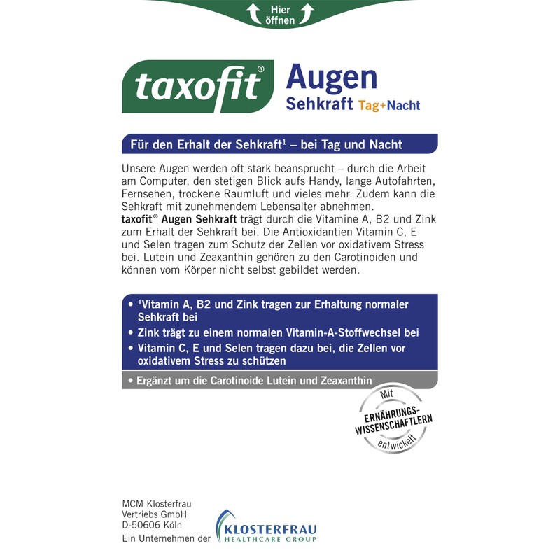 taxofit Eye Vision Day + Night Capsules, Pack of 30