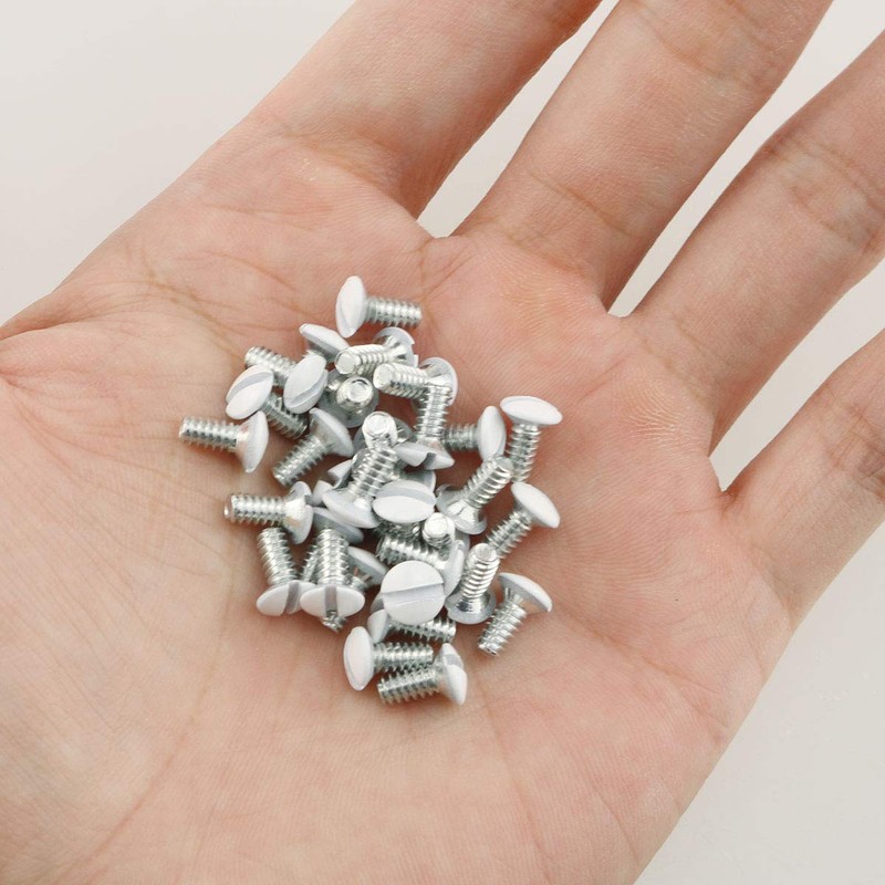 E-outstanding 50-Pack Wallplate Screws White Replacement Wall Plate Mounting Screws