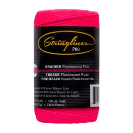 Stringliner 35162 Mason’s Line Replacement Rolls – 1/4 Lb. #18 Construction Replacement Roll Braided FL Pink 250'. (3 Pack)