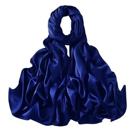 Lina & Lily Women's Silky Satin Scarf Shawl Wrap for Wedding Evening Dress (Royal Blue)