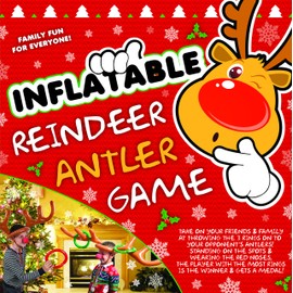 Toyland® Inflatable Reindeer Hat Ring Toss Antler Game - Christmas Family Games - Christmas Party Game