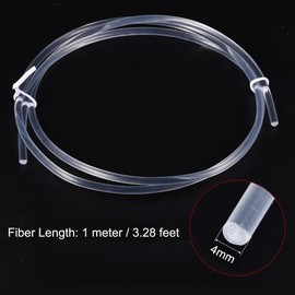 sourcing map PMMA Side Glow Fiber Optic Cable 4mm 1M for LED Light Guide in Home, Hotel