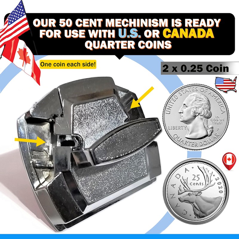50c Coin Mechanism for Gumball Vending Machines Fits Classic, LYPC,