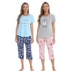 dodoin 2 Pack Womens Pajamas Set Cotton Sleepwear Short Sleeve