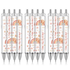 Nezyo Pack of 12 Rainbow Party Birthday Baby Shower Party Boho Birthday Ballpoint Pens with Schön, Dass du da Bist! for Baby Shower Guest Gift Christening Wedding Bride