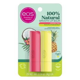 Eos Lip Balm Pack of 2 Shea Coconut Milk Pineapple Passionfruit Natural Moist...