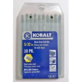 Kobalt #282901 5/32" Black Oxide Drill Bits, 5 Packs of 10 bits