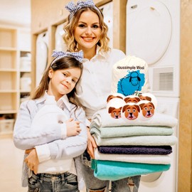 Haussimple Wool Dryer Balls 6-Pack 100% Natural New Zealand Wool, Handmade in Nepal Reusable Laundry Balls, Faster Drying, Softer Clothes, Anti-Static, Dryer Sheets Alternative (Orange Dog)