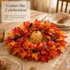 24" Artificial Halloween & Thanksgiving Wreath with Pumpkins & Maple