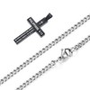 Amison Bible Verse Philippians 4:13 Cross Pendant Necklace Stainless Steel