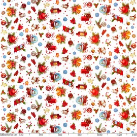 ANRO Oilcloth Tablecloth Oilcloth Tablecloth Christmas Baubles Festival Celebration Round 120 cm