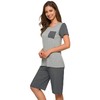 WiWi Pajamas Set for Women Short Sleeve Top with Shorts
