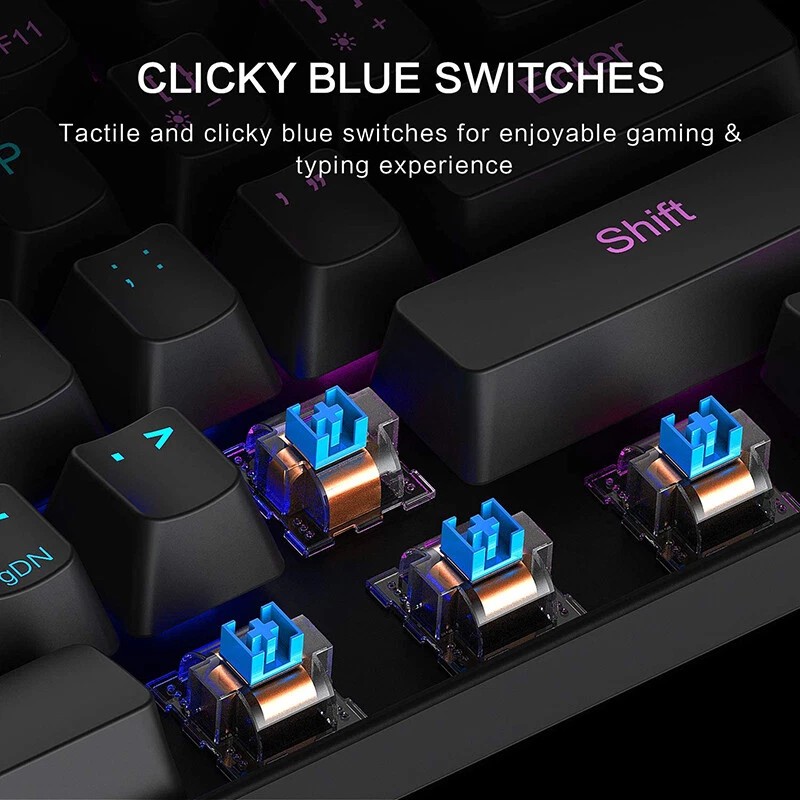 GTRACING Mechanical Gaming Keyboard 60% Coloful Backlit Wired Ultra Compact