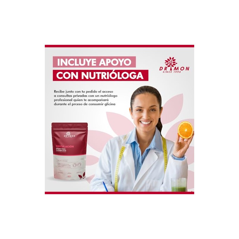 Suplemento Circulación Mon 600g Arginina Glicina Alimenticio Polvo Flexibilizar