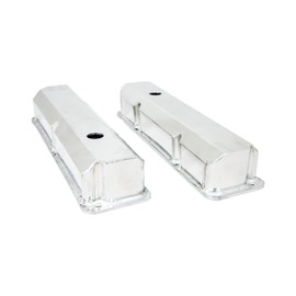 Top Street Performance JM8098-8P Polished Tall Fabricated Valve Cover (Short Bolt with Breather Hole)