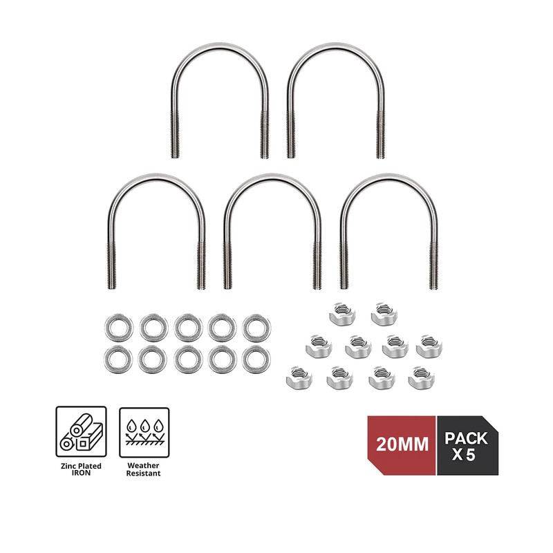 DOJA INDUSTRIAL U Bracket Screws M6 Pack of 5 Dimensions: