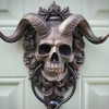 FitBest Door Knocker, Horned God Skull Wall Decor, Resin Modern