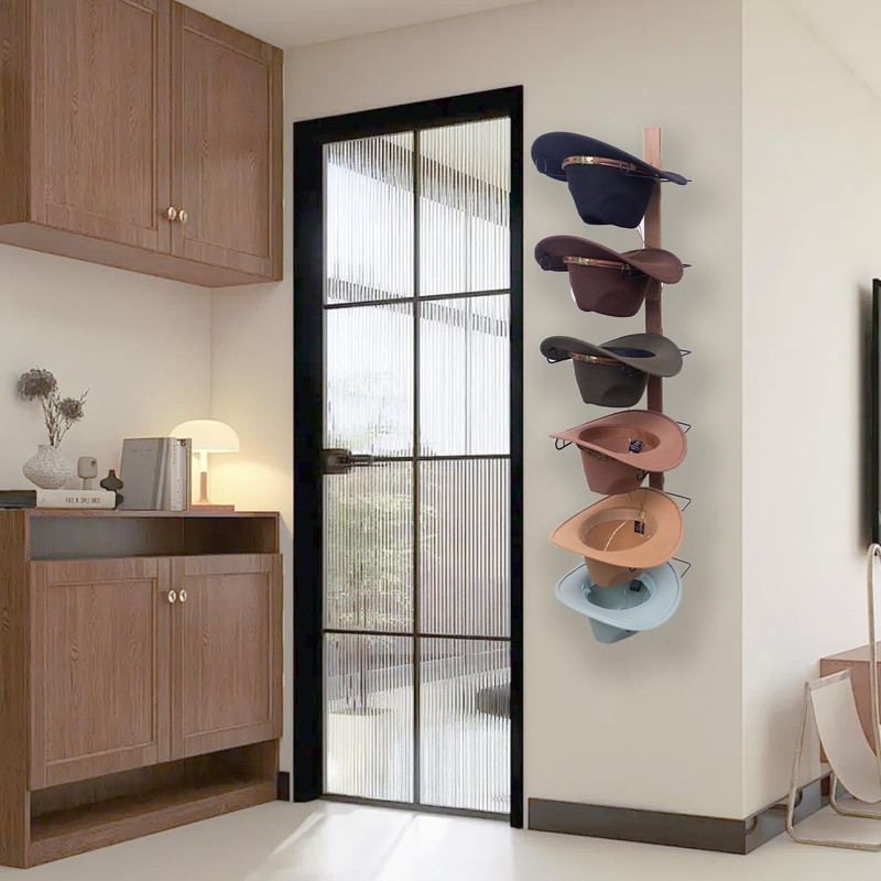 Cowboy Hat Rack For Wall Holds Up To 6 Hats,Hanging