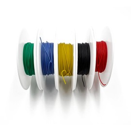 BlueMW 24AWG Hook up Wire Kit 0.2mm² Tinned Copper Electronic Wire Kit 5 Colors (10M/32.8Ft Each) for DIY, RC Hobby, Lamps, Household Appliances