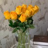 VicsGift 10pcs Artificial Silk Rose Flowers with Long Stem Real