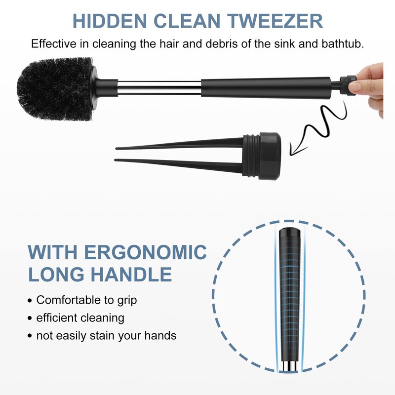 SetSail Toilet Brush and Holder 3 Pack, Self Closing Lid