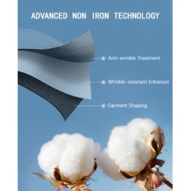 Lion Nardo Mens Dress Shirts Wrinkle Free Dress Shirts for Men Long Sleeve Button Down Shirts Banded Collar Shirts Blue