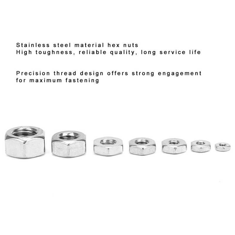 Ouitble 360 PCS UNC 304 Stainless Steel Hex Nuts, 360