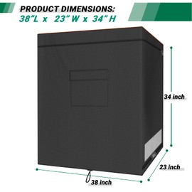 Chest Freezer Cover, Waterproof 420D Oxford Protective Outdoor Indoor Refrigerator Dust Cover with Zipper Fits 7.0 Cubic Feet Deep Freezer 38"L x 23"W x 34"H (Only Cover)