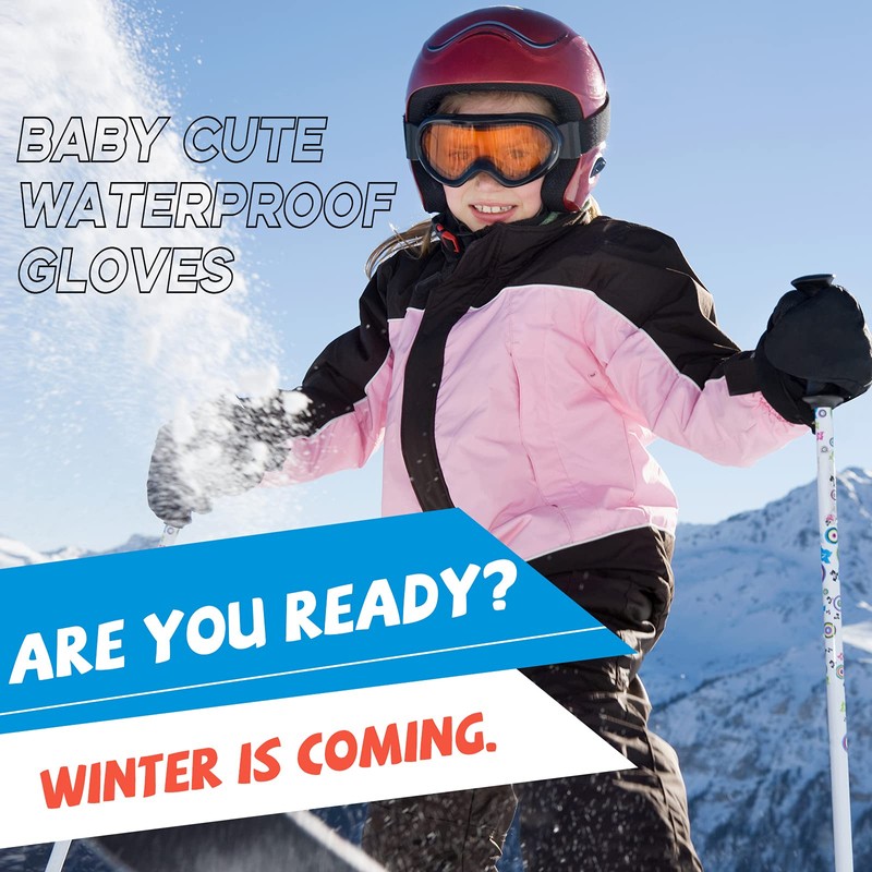 POXIMI Winter Toddler Snow Gloves Baby Boys Waterproof Gloves for