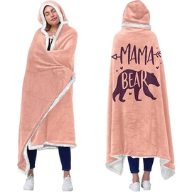 Mama Pink Wearable Blanket Hoodie - Mothers Day Gifts for Mom - Birthday Gifts for Mom from Daughter Son - Wife Birthday Gifts, Gifts for Wife from Husband