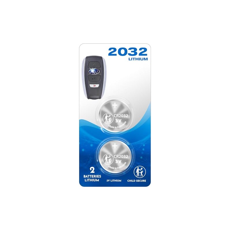 (2 Pack) Remote Key FOB Battery for Subaru CR2032 2032