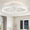 LEDIARY Flush Mount Ceiling Fan with Lights and Remote, 19.7''