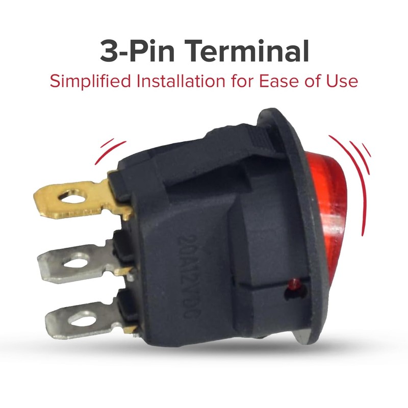 Round Red Illuminated On/Off Switch for The Kidzone 12V Bumper