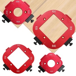 Radius Jig Router Aluminium Alloy Stencil 2 Pieces - Router Table Corners Corner Gauges Stencils Set for Woodworking R10 R15 R20 R25 R30 R35 R40 R50 2 Pieces 4 in 1 Radius Routing Templates