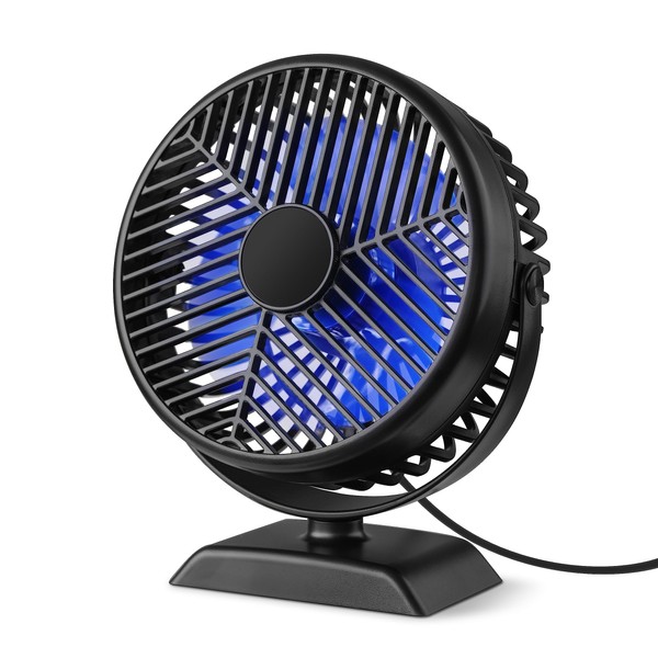 Desk Fan USB Small Fan Powerful Table Silent Fan, Mini Desktop Cooling Fan with 3 Speeds Adjustable, Personal Bed Fans with Cable 360°Rotatable Strong Airflow for Home Office Bedroom Car