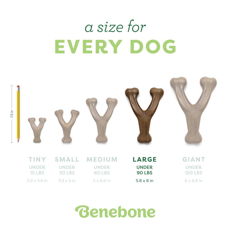 Benebone Wishbone Durable Dog Chew Toy for Aggressive Chewers, Made