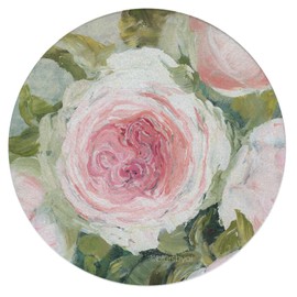 Thirstystone Aged Beauty Floral 4 Pack Round Natural Sandstone Coasters with Protective Cork Backing Manufactured in The USA