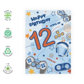 Central 23 Gamer 12th Birthday Card for Boys - Video Game - 12 Years Old - Gaming Gifts for Kids, Son, Grandson - Age Twelve - Comes with Stickers